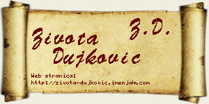 Života Dujković vizit kartica